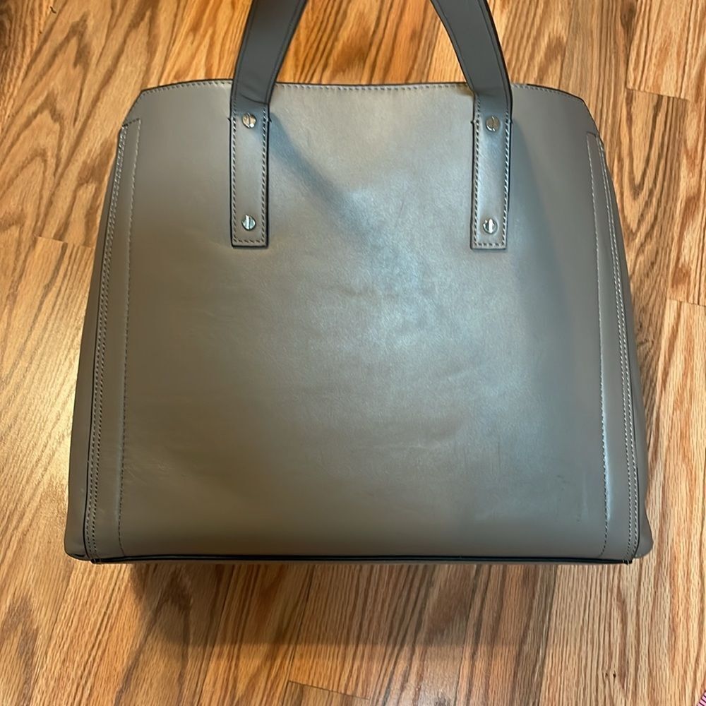 Ivanka Trump SoHo Leather Tote, work bag, Grey Taupe, Lg - Picture 5 of 16